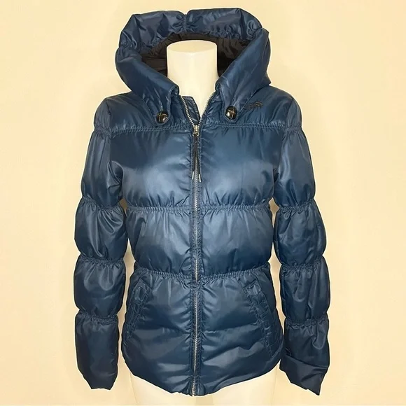 The North Face Puffer Quilted Jacket Teal 550 Insulated Hooded Women’s XS - Picture 2 of 11